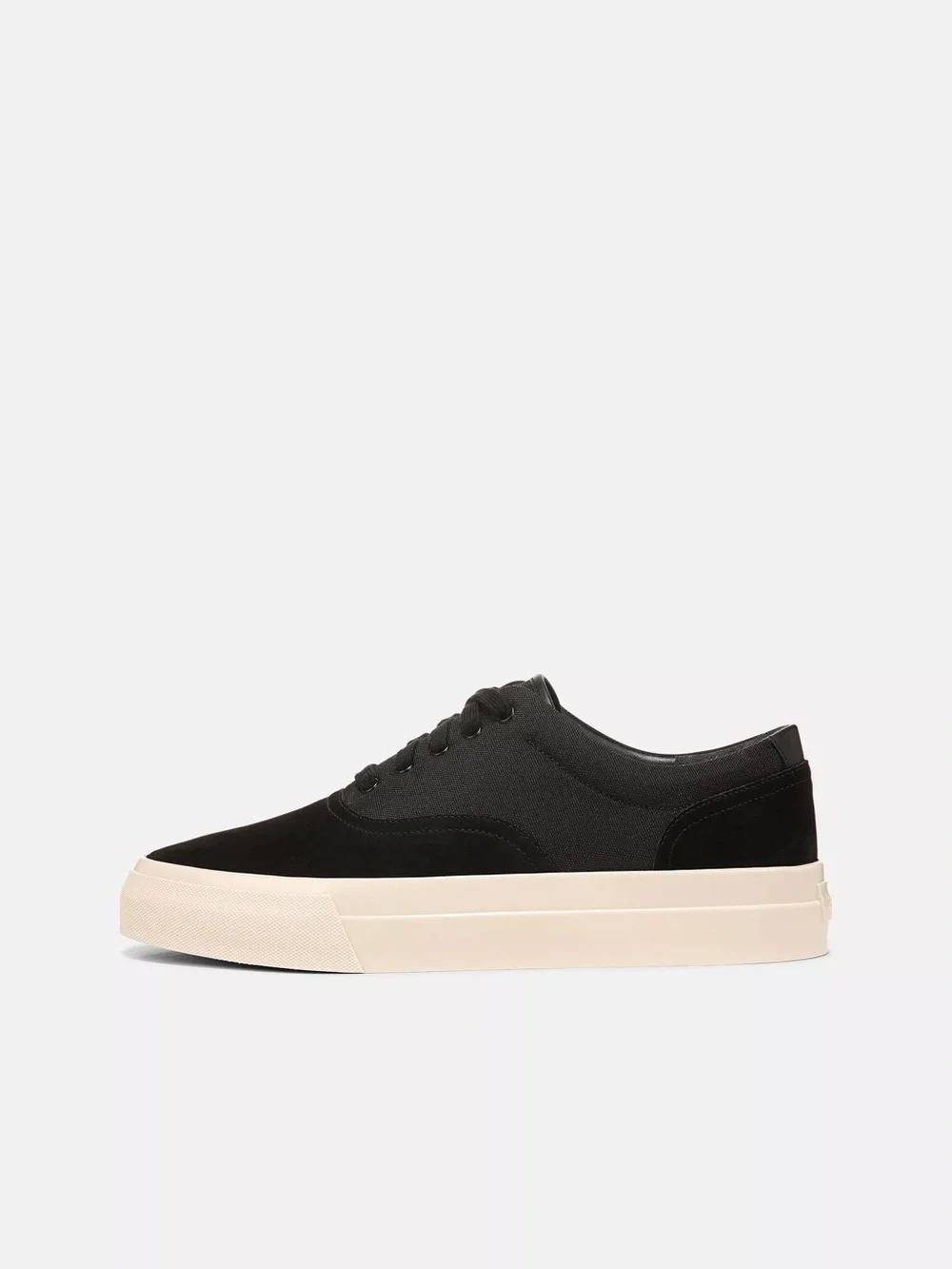 VINCE Sonny Black Low-Top Suede and Canvas Sneaker Size 11 Like New